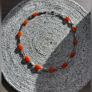Carnelian and Sterling Silver Necklace